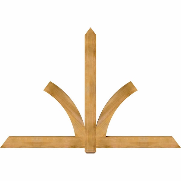 Ekena Millwork Redmond Rough Sawn Timber Gable Bracket, Western Red Cedar, 96"W x 64"H x 4"D x 6"F, 16/12 Pitch GBW096X64X0406RED00RWR - main